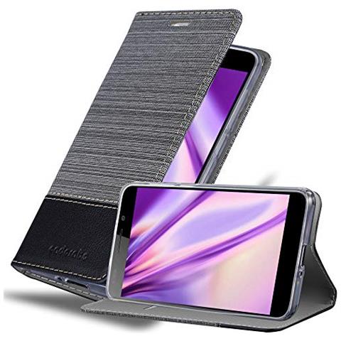 Custodia Compatibile Con Honor 6 In Grigio Nero - Coperchio Protettiva Con Chiusura Magnetica, Funzione Stand E Tasca Per Le Carte - Foto 1