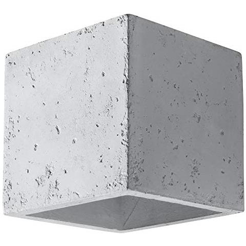Sollux Sl. 0487 - Lampada Da Parete Quad Beton, Moderna Luce A Led Grigia Per Soggiorno, Camera Da Letto, Bagno, Corridoio, Ufficio, Base G9 - Foto 1