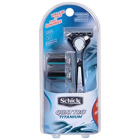 Rasoio Quattro In Titanio Per Uomo Value Pack Con 1 Rasoio E 3 Ricariche Per Lama Di Rasoio - Foto 1