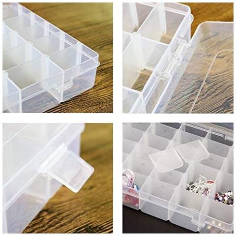 36-compartimento Crafts Box Perlina Contenitore Della Cassa Dellorganizzatore Di Immagazzinaggio Clear Box Gioielli Regolabile - Foto 2