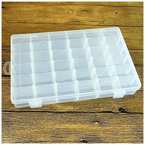 36-compartimento Crafts Box Perlina Contenitore Della Cassa Dellorganizzatore Di Immagazzinaggio Clear Box Gioielli Regolabile - Foto 4