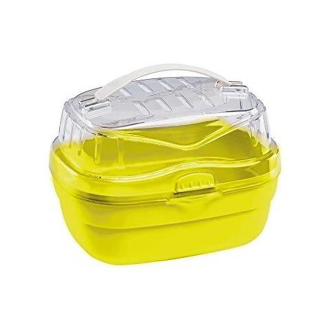 Criceto E Altri Piccoli Roditori Carrier Aladino Piccola Gabbia Di Viaggio Per I Piccoli Roditori Criceti Robusta Plastica Griglie Di Aerazione La Maniglia Comoda 20 X 16 X H 135 Cm Verde - Foto 1