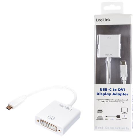 UA0245A 0.14m DVI USB A Bianco cavo e adattatore video - Foto 2