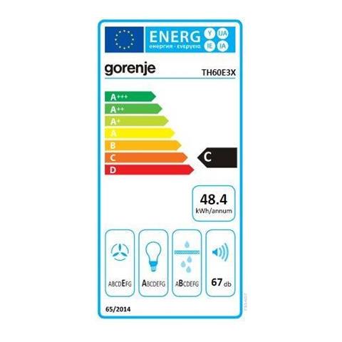 Cappa Th60e3x Telescopica, Classe Efficienza Energetica C, Larghezza 60 Cm, 350 M³ / h, Comando Meccanico, Led, Inox - Foto 2