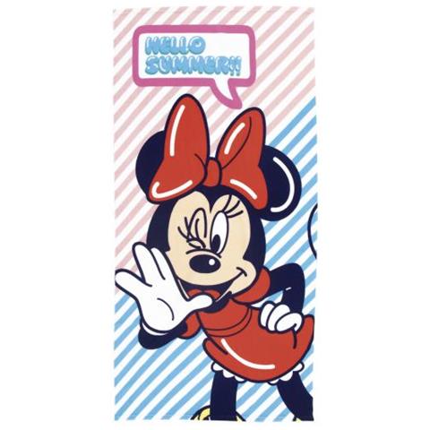 Telo Mare Minnie 70 X 140 Cm Microfibra Rosso / blu - Foto 1