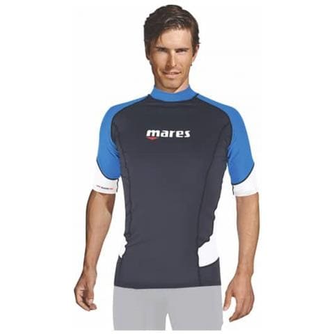 Rash Guard Manica Corta Uomo 6 Nero / blu - Foto 1