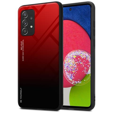 Custodia Compatibile Con Samsung Galaxy A52 (4g / 5g) / A52s In Rosso - Nero - Coperchio Protettivo Bicolore In Vetro Temperato E Silicone Tpu - Foto 1