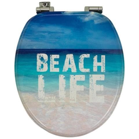 Sedile Wc Copri Vater Universale Frizionato Fantasia In Mdf Chiusura Rallentata *** Fantasia : Beach Life - Foto 2