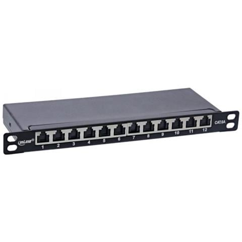 10"" Patch Panel Cat. 6a 0.5u A 12 Porte, Nero - Foto 1
