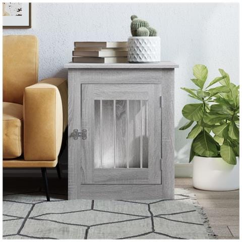 Gabbia Cani Da Arredamento Grigio Sonoma 55x75x65cm Multistrato - Foto 2