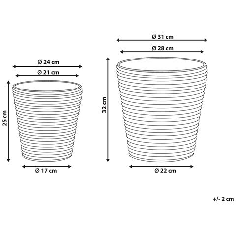 Set Di 2 Vasi Per Piante Sarti 24/31 Cm Marrone - Foto 14