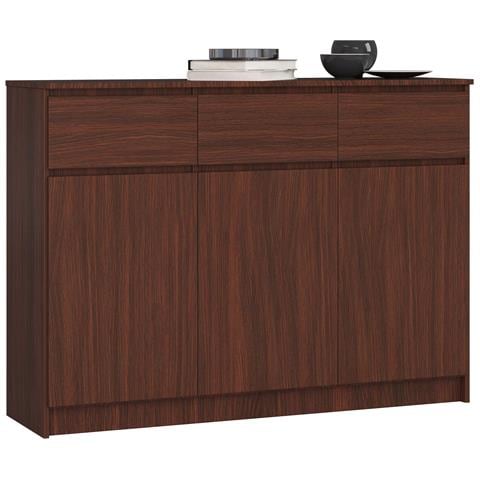 Cassettiera K140, 3 ante e 3 cassetti, 138x40x99 cm, Colore Weng? - Foto 1