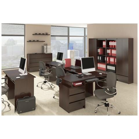 Cassettiera K140, 3 ante e 3 cassetti, 138x40x99 cm, Colore Weng? - Foto 8