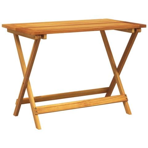 Tavolo Giardino Pieghevole 90x52,5x65 Cm Legno Massello Acacia - Foto 2