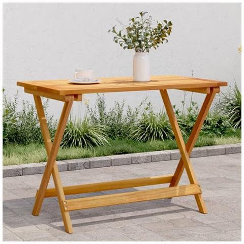 Tavolo Giardino Pieghevole 90x52,5x65 Cm Legno Massello Acacia - Foto 1
