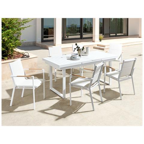 Tavolo Da Giardino Allungabile Bianco 180/240 X 90 Cm Valcanetto - Foto 1
