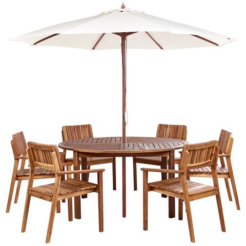 Set Da Pranzo Legno Massiccio Legno Chiaro Agello - Foto 2