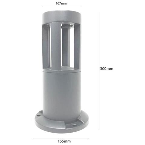 Lampioncino Da Terra Lampada 12 W Led Luce Naturale Lampione Grigio Per Giardino - Foto 3