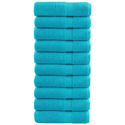 Asciugamani Doccia SOLUND 10 pz Turchesi 70x140cm 600 g /m² - Foto 1