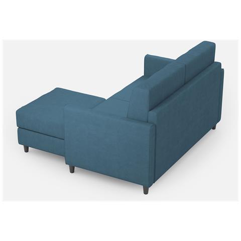 Divano Karay 2 Posti Medio (due Sedute Da 70cm) + Pouf Misure Esterne L. 158 P. 145 Colore Avio - Foto 5