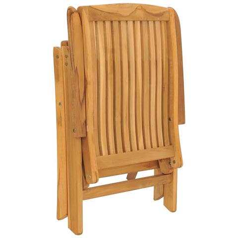Sedie da Giardino Reclinabili con Cuscini 4 pz in Legno di Teak - Foto 2