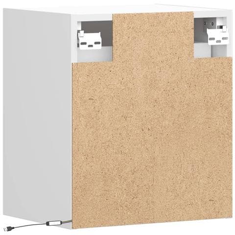 Mobili TV a Parete con Luci LED 2pz Bianchi 40x30x40 cm - Foto 2