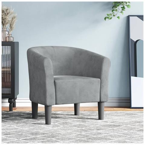 Poltrona Cabriolet Grigio Scuro In Velluto - Foto 1