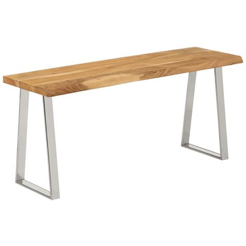 Panca Con Bordi Vivi 105 Cm In Legno Massello Di Acacia - Foto 1