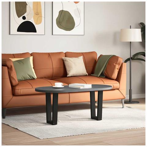 Gambe Per Tavolo Da Pranzo A V 2 Pz Nero 38x(42-43,3)cm Acciaio - Foto 2