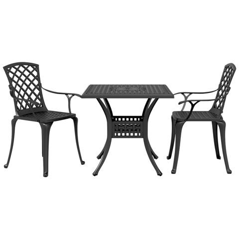 Set Da Bistrot 3 Pz Nero In Alluminio Pressofuso - Foto 2