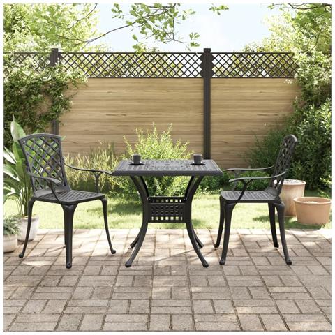 Set Da Bistrot 3 Pz Nero In Alluminio Pressofuso - Foto 1