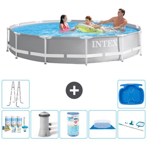 Piscina Fuori Terra - In Giro - 366x76 Cm - Grigio - Include Accessori Coordinati A1933 - Foto 1