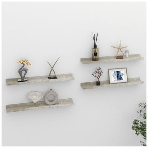 Lusso Casadino -  Mensole Da Parete 4 Pz Grigio Cemento 60x9x3 Cm - Foto 8