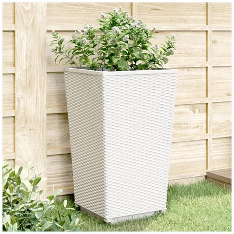 Fioriere Da Giardino 2 Pz Bianche 32,5x32,5x57 Cm In Pp - Foto 8