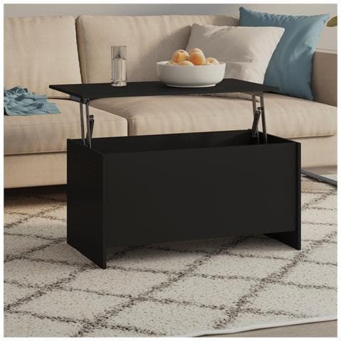 Lusso Casadino -  Tavolino Da Salotto Nero 102x55,5x52,5 Cm In Legno Multistrato - Foto 8
