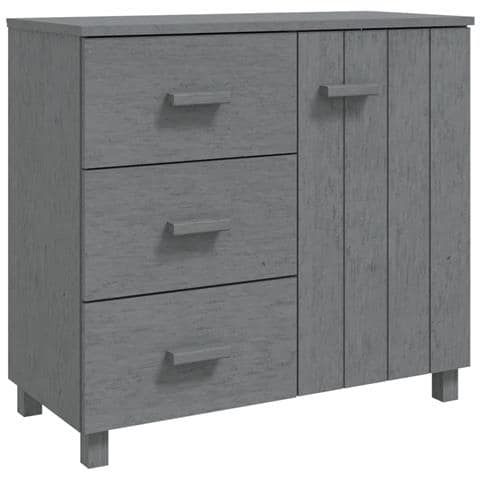 Lusso Casadino -  Credenza Hamar Grigio Scuro 90x40x80 Cm Legno Massello Di Pino - Foto 1