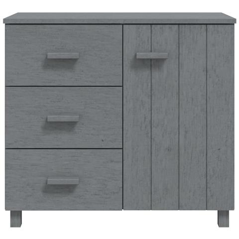 Lusso Casadino -  Credenza Hamar Grigio Scuro 90x40x80 Cm Legno Massello Di Pino - Foto 2