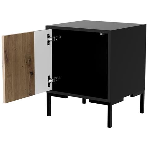 Comodino 2 pezzi MERCI 44x40x52,5 nero /rovere artigianale - Foto 2