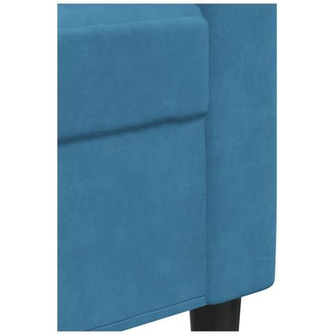 Set di Divani 4 pz con Cuscini e Rinforzi Blu in Velluto - Foto 9