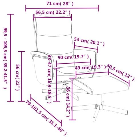 Poltrona Reclinabile con Poggiapiedi Grigia in Similpelle - Foto 9