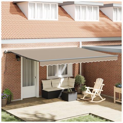 Tenda Retrattile Elettrica  Beige 450x300 cm, Tessuto di Ricambio per Tenda  per Struttura 4.5x3 m Beige - Foto 2