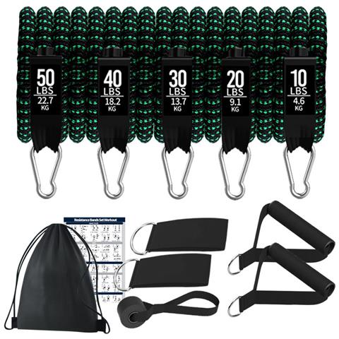 Set Di Corde Di Resistenza Per Fitness Da 200 Libbre, Tpe Antirottura, 11 Pezzi (confezione In Sacchetto) - Foto 1