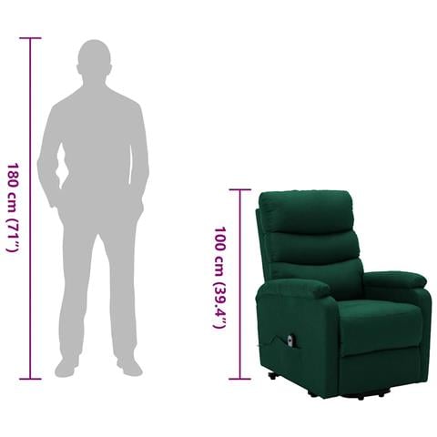 Poltrona Alzapersona Verde Scuro Tessuto - Foto 8