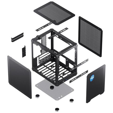 Jonsbo C6 Black, PC, Nero, ITX, micro ATX, Acciaio, Gaming, 7,5 cm - Foto 2