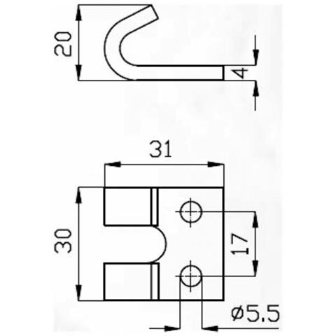 Riscontro Per Chiusura Registrabile A ""t"" 30x19mm Confezione Da 10 Pezzi - Foto 2