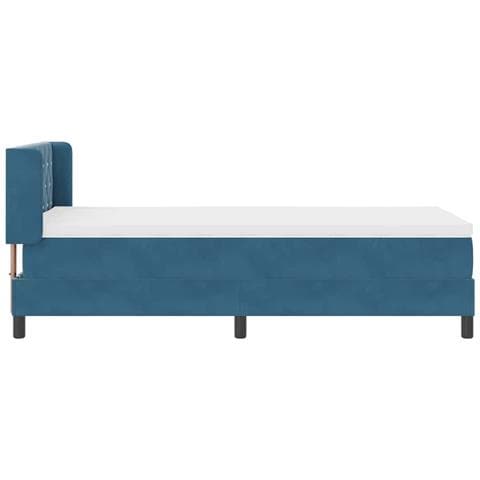 Letto Box Spring con Materasso Nero 100x200 cm in Velluto - Foto 9