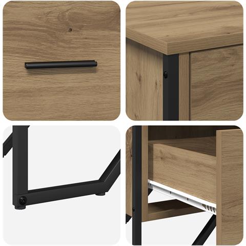 Cassettiera Rovere Artigianale 91x35.5x74.5 cm Legno compresso - Foto 9