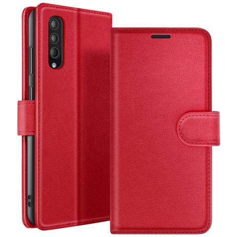 Custodia A Portafoglio Per Galaxy A30s / A50 / A50s Con Supporto E Linguetta Magnetica, Rosso - Foto 1