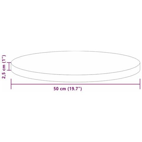 Piano del tavolo Marrone chiaro Ø 50 x 2.5 cm - Foto 8