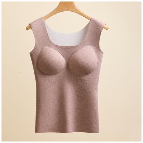 Canotta Termica Da Donna In Seta E Cashmere - Strato Base Caldo E Delicato Sulla Pelle Coffee Xxl - Foto 2